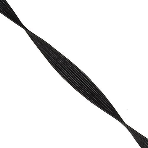 Mandala Crafts 10mm 50 Yds Roll of Black Elastic Bands for Sewing - 3/8 Flat Elastics Cord - 3 8 Inch Braided Stretch Straps for Crafting - Image 2