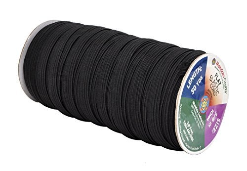 Mandala Crafts 10mm 50 Yds Roll of Black Elastic Bands for Sewing - 3/8 Flat Elastics Cord - 3 8 Inch Braided Stretch Straps for Crafting - Image 3