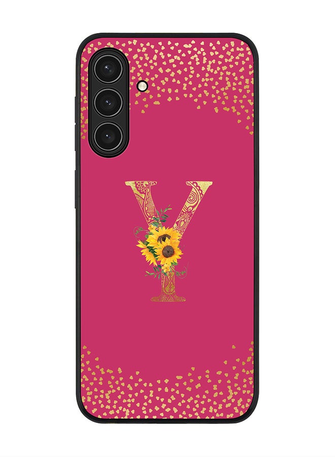 Stylizedd For Samsung Galaxy A17 / A17 4G Case,Slim fit Camera Protection, Shockproof Thin Phone cover  - Custom Floral Monogram - Y ( Deep Pink )