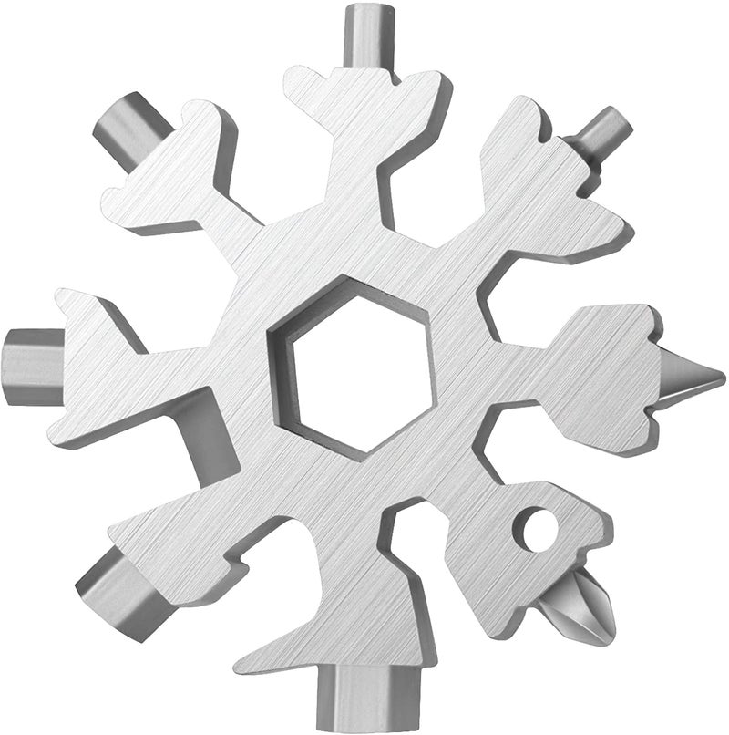 MARMIX 18 in 1 Stainless Steel EDC Snowflake Multitool Wrench Heavy Duty Hex Wrench Screwdriver Allen Wrench Portable Keychain Bottle Opener Flat Screwdriver KitWrench - Image 1