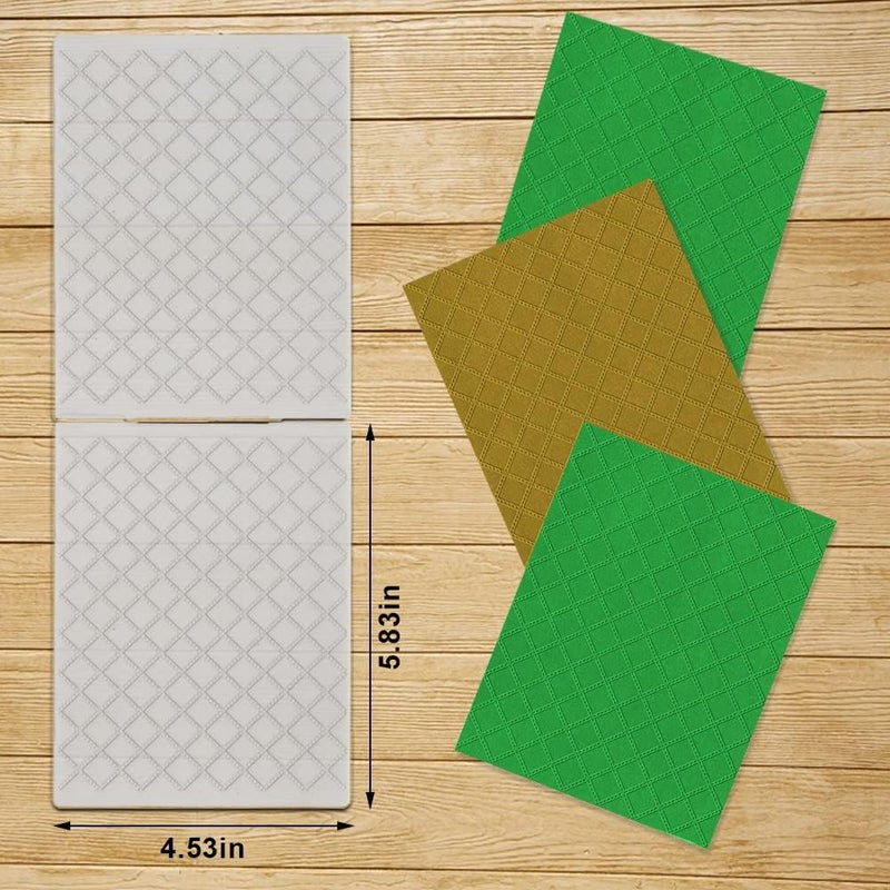 Hying Diamond Square Plastic Embossing Folders for Card Making, Buffalo Plaid Embossing Folder DIY Craft Folders Template Stencils for Scrapbooking Photo Album Decorations, 6.1 Ã— 4.4 Inch - Image 2