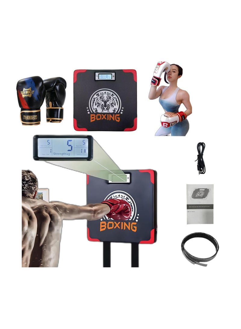 Zikra Boxing Strength Tester, Wall-Mounted Punch Force Mat for Training, Adjustable Height, Displays Boxing Power/Frequency, Ideal for Indoor and Outdoor Use. - Image 1
