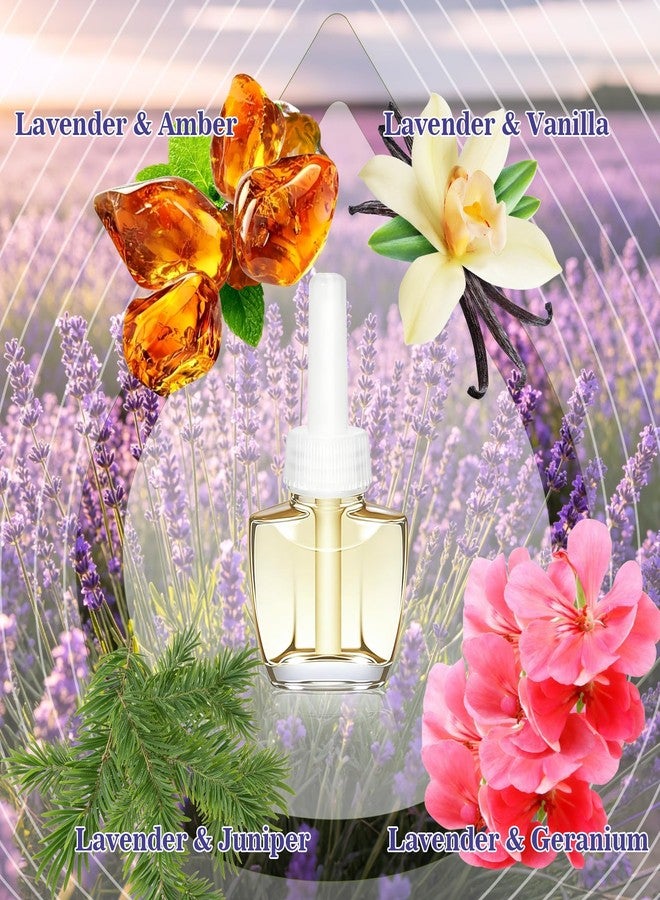 DERDUFT عبوات إعادة تعبئة معطر جو كهربائي، ٨ عبوات - عبوات زيوت عطرية برائحة اللافندر والعنبر والفانيليا والعرعر وإبرة الراعي، عبوات زيوت عطرية للنوم، متوافقة مع معطرات الجو من إير ويك وجليد - Image 3