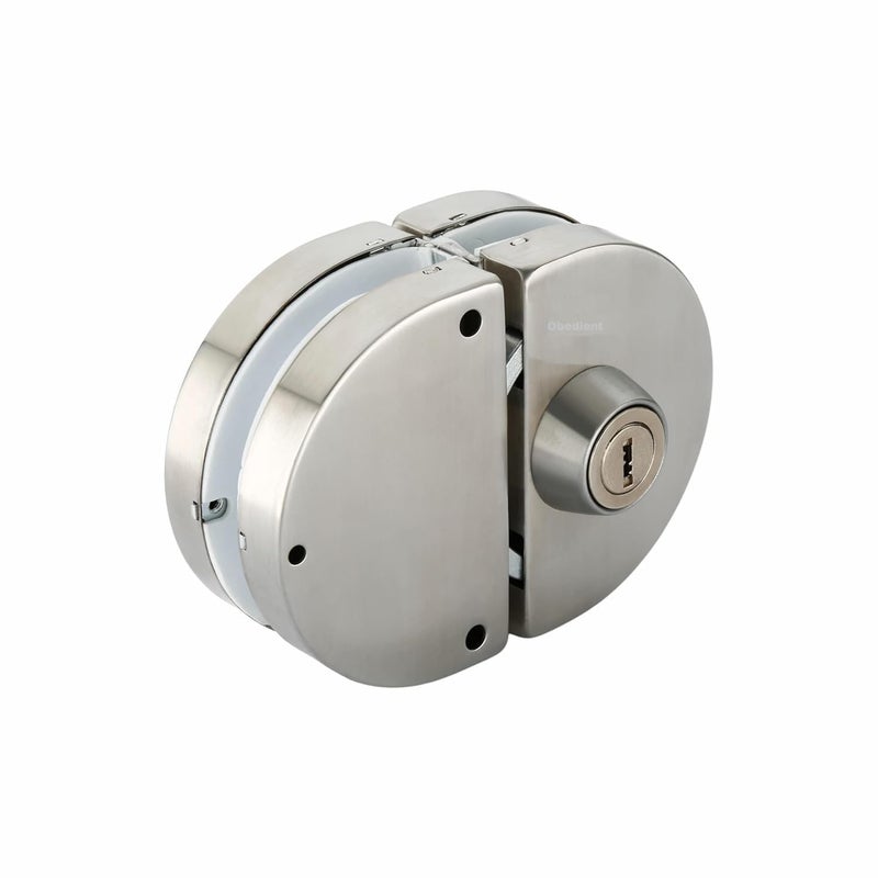 Stainless Steel Glass Door Lock No DrillingLock for Main DoorDoor Thickness 10 mm to 12 mm3 Ultra Keys Out Side KnobCabin Balcony Door for Office Home Pack of 1 Matt  - Image 2