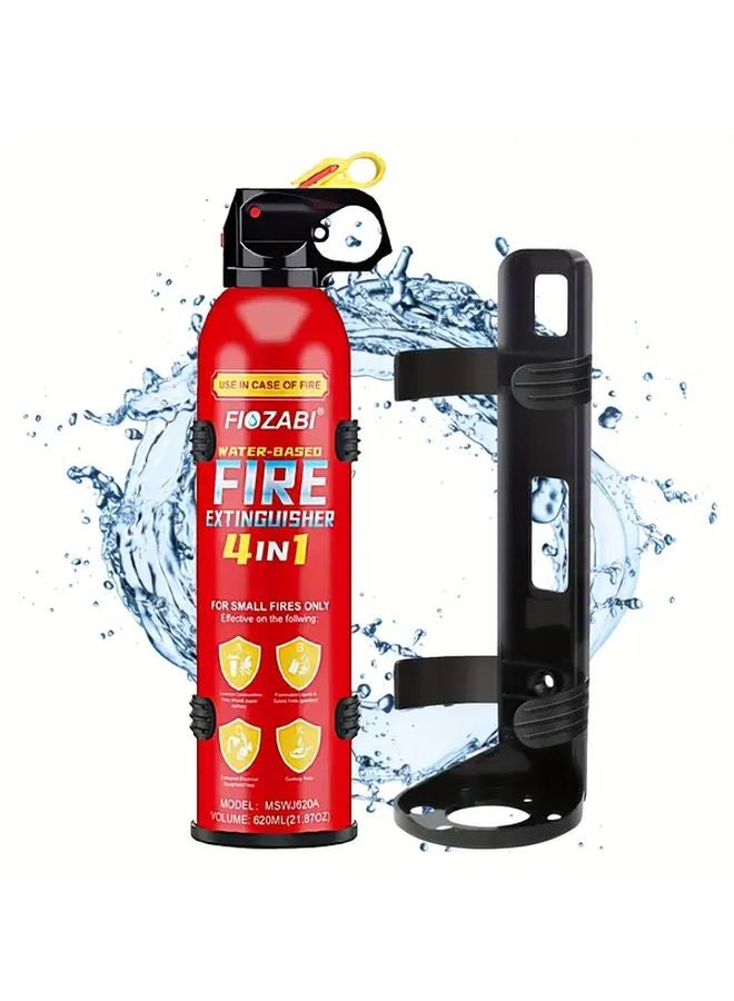 Portable 4 In 1 Fire Extinguisher Spray With Mount 21.87 Oz Water Based For Home Car Kitchen - Image 1