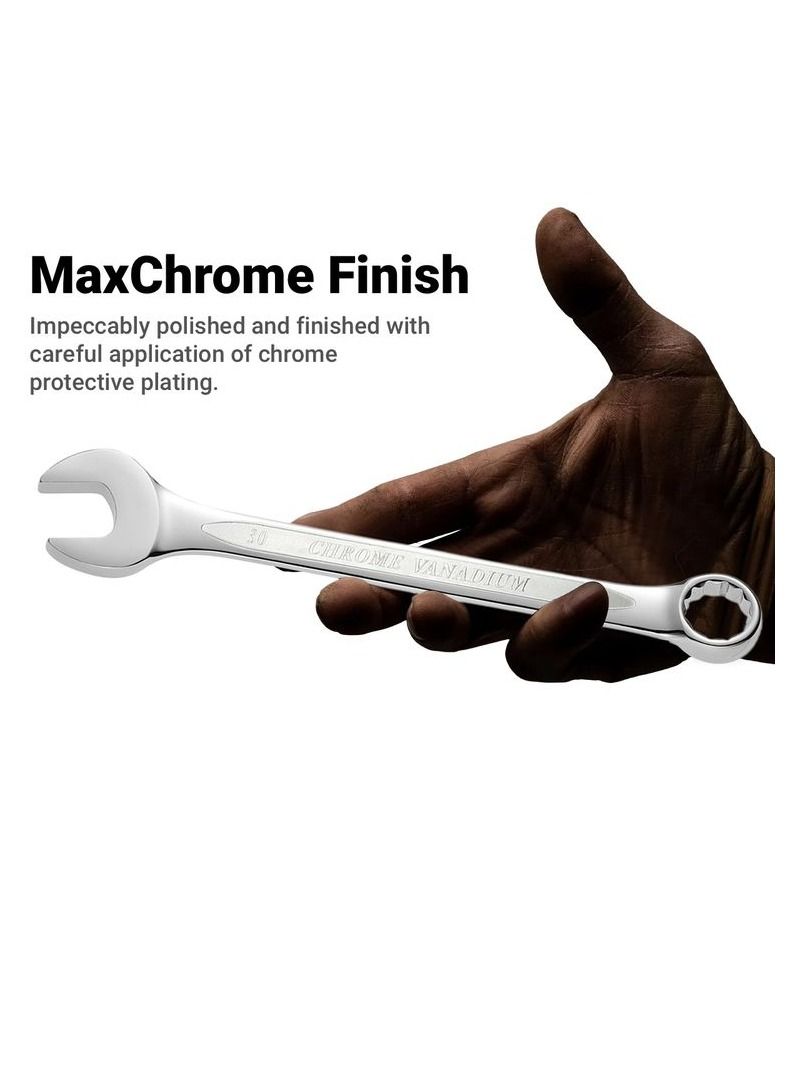 TOTAL Double Side Spanner Combination Ring & Open End Spanner Chrome Vanadium 1 Pcs, Size 30 TCSPA301 - Image 5