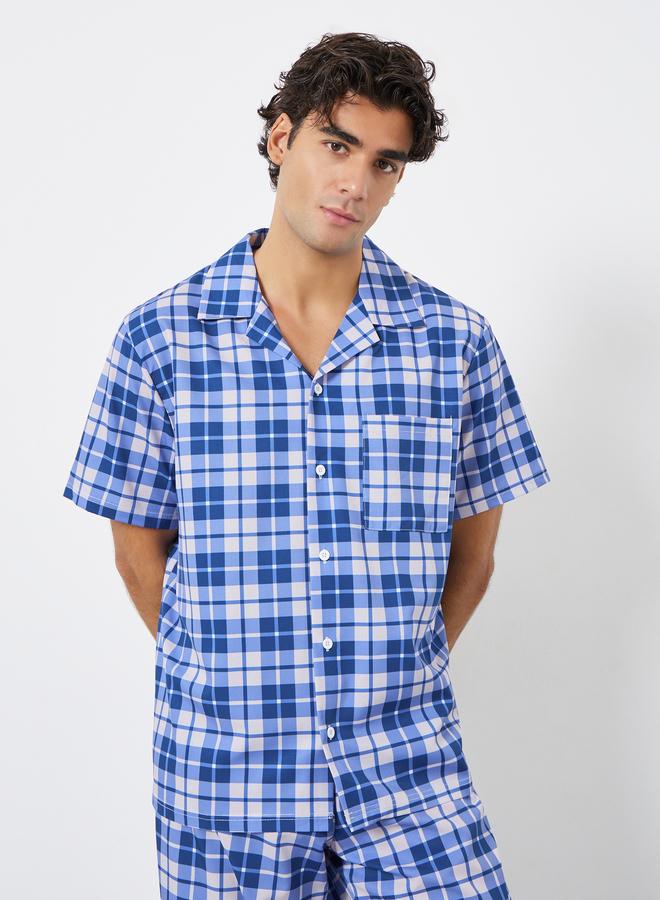 Styli Men Checked Relaxed Fit Shirt and Pyjama Set - Image 2