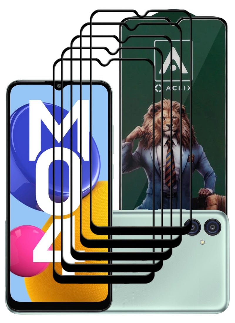 ACLIX 5 Pieces Antistatic ESD Dustproof Premium Quality High Definition Tempered Glass Screen Protector Designed For Samsung Galaxy M04 - Image 1