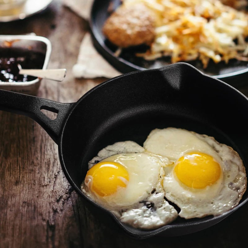 MEYER Meyer Pre-Seasoned Cast Iron 2 Piece Cookware Set - 26cm Frying pan + 26cm Roti Tawa | Iron Utensils for Cooking | Cast Iron Combo | Cookware Set Combo Offer for Kitchen, Black  - Image 2