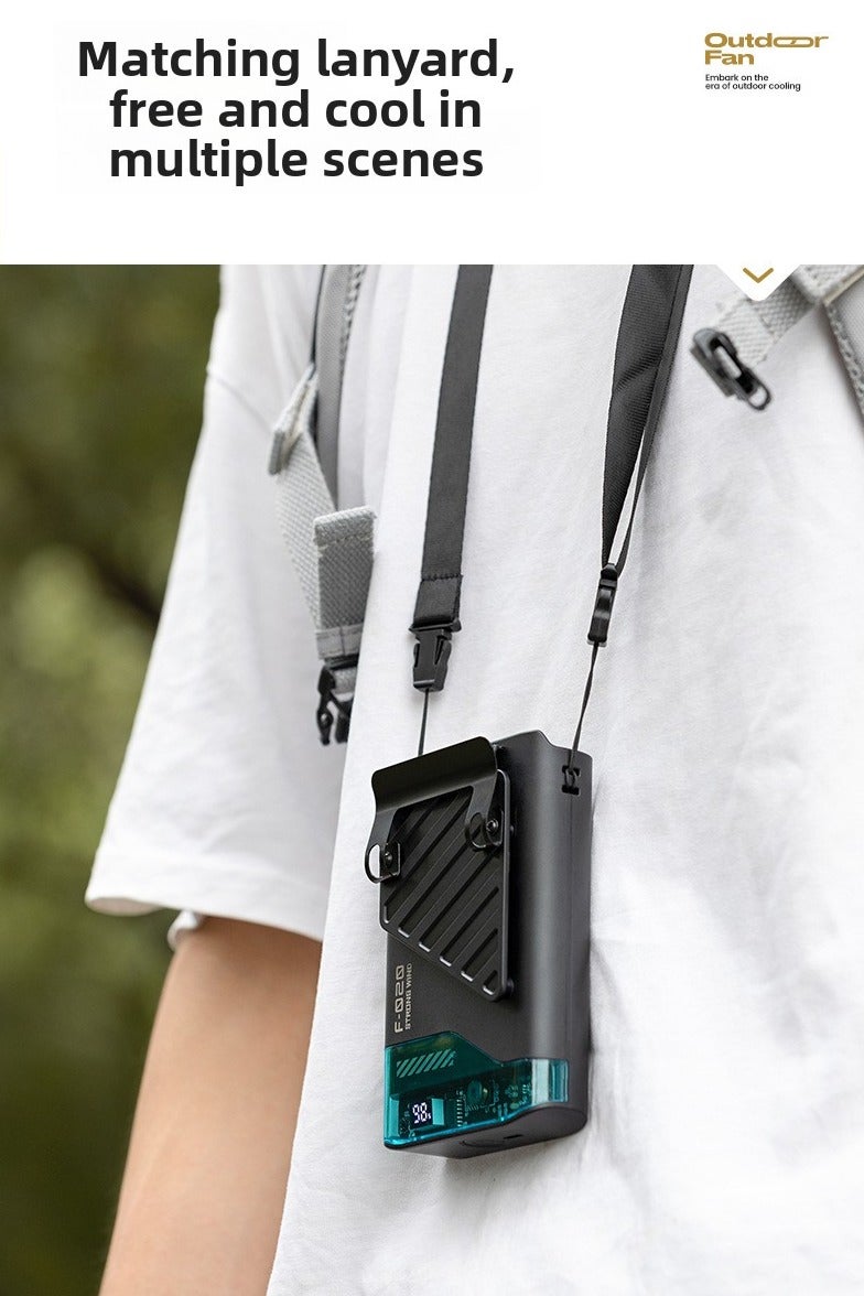 كرونايتي مروحة خصرية محمولة قابلة للشحن، مزودة بشاشة LED ومدة تشغيل تصل إلى 15 ساعة. هذه المروحة الشخصية الصغيرة التي يمكن تثبيتها توفر خمسة سرعات وقدرة تبريد تبلغ 10,000 دورة في الدقيقة. إنها مروحة عنق بسرعة رياح تبلغ 33 قدمًا في الثانية، وتتصلح للعمل في الهواء الطلق والتخييم والمزارع والمواقع البناء والحفلات الموسيقية والمناسبات الرياضية. (لونها الأسود) - Image 5