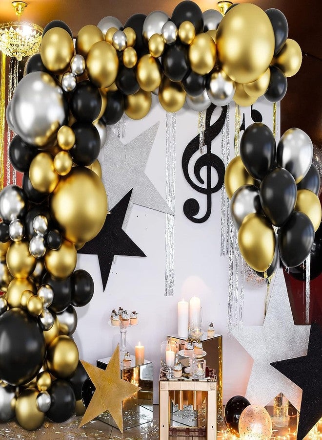 QIFU Black Gold Balloons Arch Kit-127pcs Black Gold Silvery Metallic and Gold Confetti Balloons for Men Boys Birthday Father's Day Anniversary Bachelorette Graduation 2026 Retirement Party Decoration - Image 5