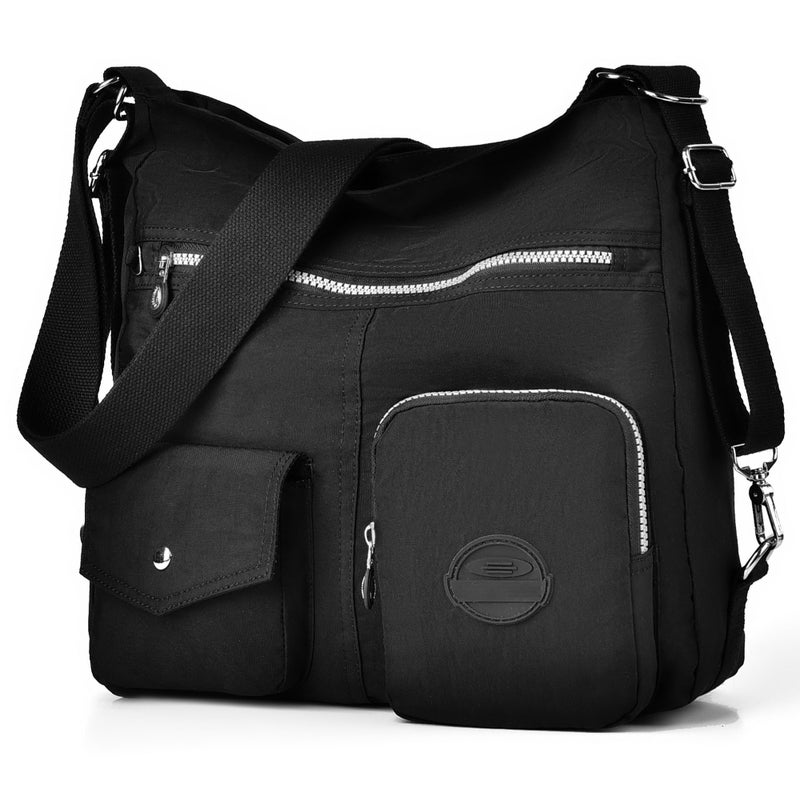 Multipurpose Hobo Purse for Women with Antitheft RFID Waterproof Nylon Crossbody Bag Shoulder Handbag Convertible Backpack