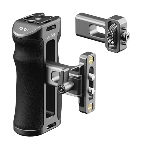 SIRUI Camera Cage Side Handle, Aluminum NATO and 3/8'' Locating Mount for ARRI Side Hand Grip with Cold Shoe and Threaded Holes, Up and Down Adjustable, Pack of 1, SC-SH - Image 1