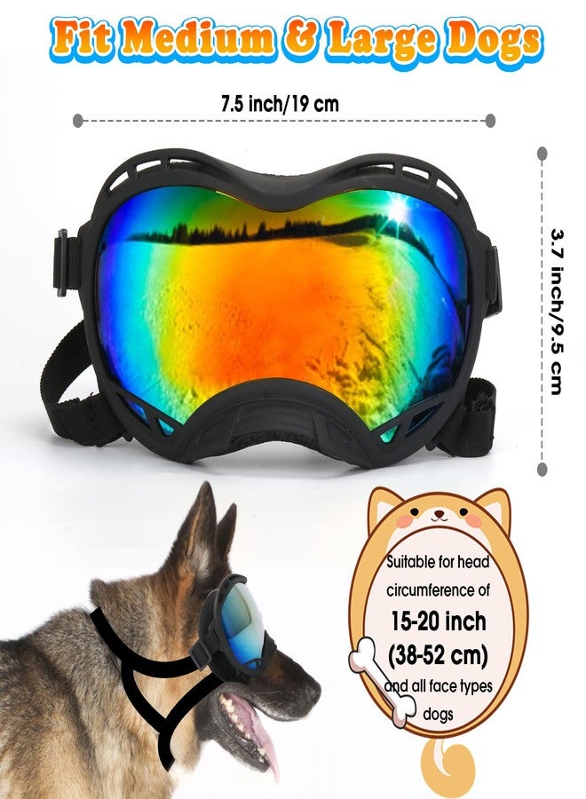 Micnaron Dog Goggles for Large Dogs, UV Protection Dog Sunglasses, Adjustable Strap, Windproof、Dustproof、Anti-Fog Eye Protection Sunglasses for Large and Medium Dogs (Black Frame) - Image 3