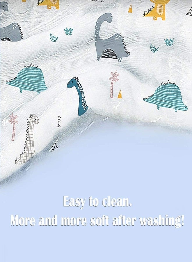 ZURATO Baby Muslin Cotton Baby Washcloths Extra Soft Reusable Hankies & Napkins for Infants & Baby Care Face Towels Muslin Cotton Face Towels for New Born (2, White Printed - 50x25 CM) - Image 4