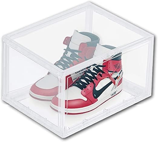 Calyrex 1 Packs Shoe Organizer Storage BoxesClear Plastic Stackable Sneaker Containers with Lids Space Saving Shoe Storage Containers for Entryway Closet Floor Drop Front - Image 1