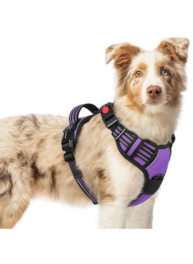 rabbitgoo Dog Harness Medium Sized, No Pull Pet Harness with 3 Buckles, Adjustable Soft Padded Pooch Vest with Instant Control Handle, Easy Walking Reflective Pet Vest for Medium Dogs, Purple, M - Image 1
