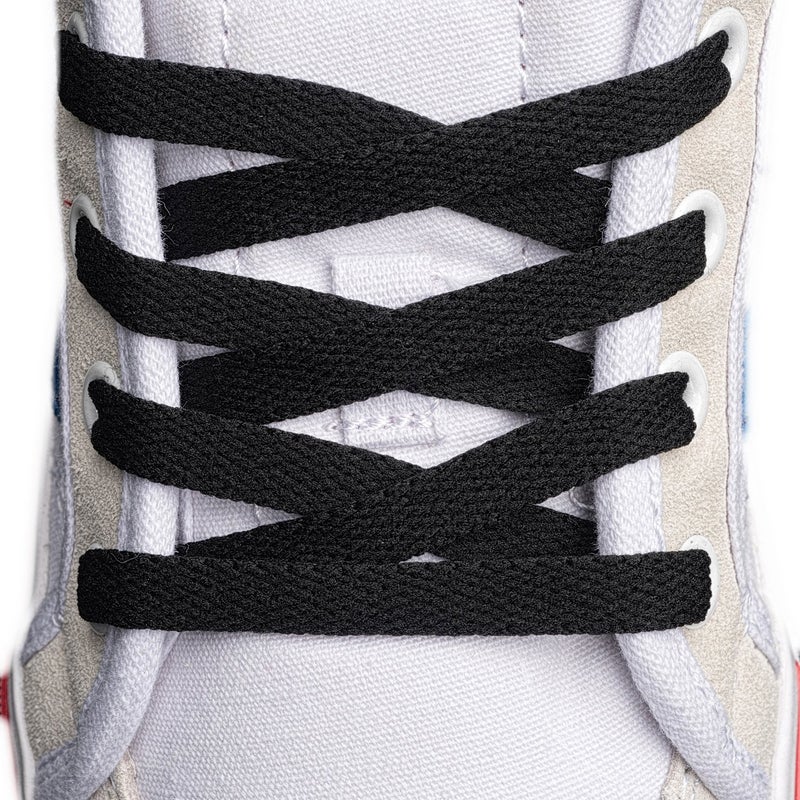 AOMIDI 2 Pair Flat Shoelaces 5/16" for sneakers and converse shoelaces replacements (45" inches (114 cm), Black) - Image 2
