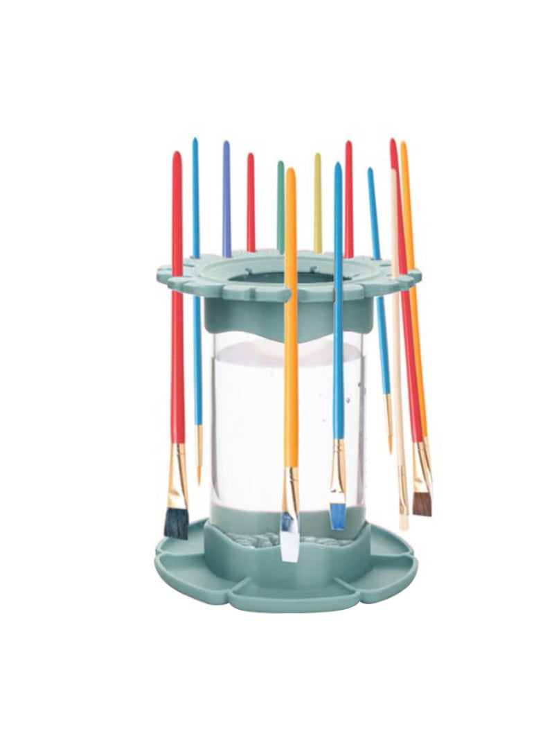 SYOSI All-in-One Acrylic Painting Brush Cleaner for Acrylic Paints, Acrylic Paint Brush Cleaner Kit with Palette and Brush Holder Comprehensive Brush Cleaner for Kids' Classrooms, Art Studios - Image 1