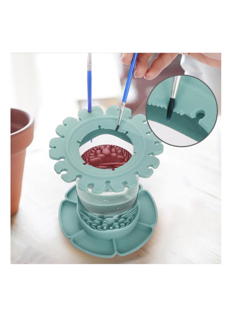 SYOSI All-in-One Acrylic Painting Brush Cleaner for Acrylic Paints, Acrylic Paint Brush Cleaner Kit with Palette and Brush Holder Comprehensive Brush Cleaner for Kids' Classrooms, Art Studios - Image 3