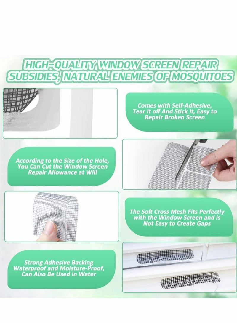 كابتن تيك Window Screen Patch Glass Fiber Self-Adhesive Screen Patch Repair Kit Durable Fiberglass Screen Repair Tape for Covering Up Door and Window Screen Hole (50 Pcs) - Image 3