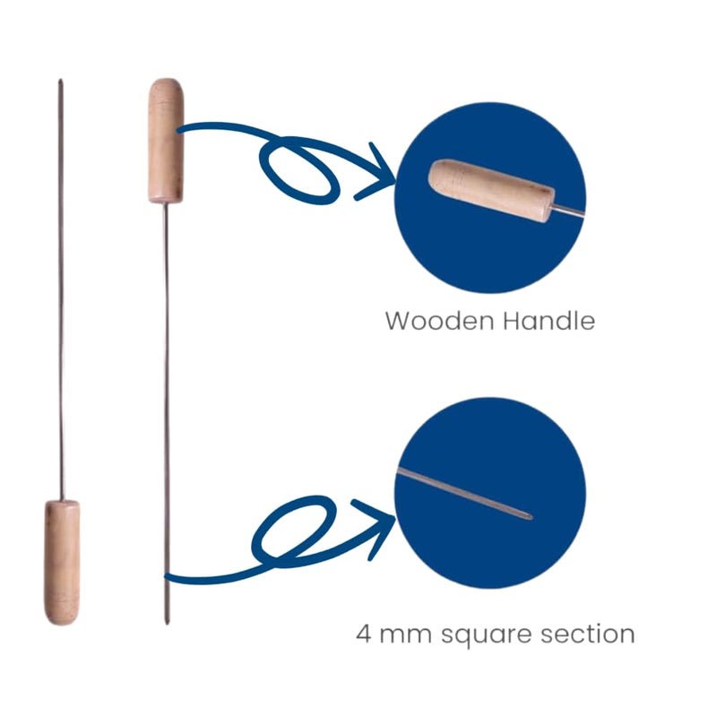 Chefman BBQ Skewers with Wooden Handles for All Types of Grilling | Heavy Duty, Reusable Barbecue Skewers for Outdoor Grilling, Roasting, and Tandoor | Ideal for Meat, Vegetables, Kabobs. (12) - Image 2