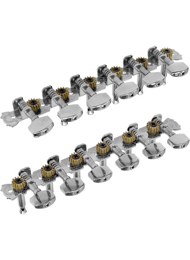 Yootones 12 String Guitar Metal Tuning Pegs Machine Heads Tuning Keys 6R6L Tuners 1:14 Compatible with 12 String Acoustic Guitars Chrome Plated - Image 3