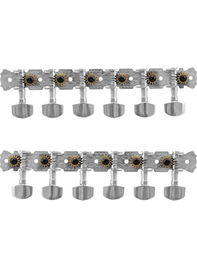 Yootones 12 String Guitar Metal Tuning Pegs Machine Heads Tuning Keys 6R6L Tuners 1:14 Compatible with 12 String Acoustic Guitars Chrome Plated - Image 4