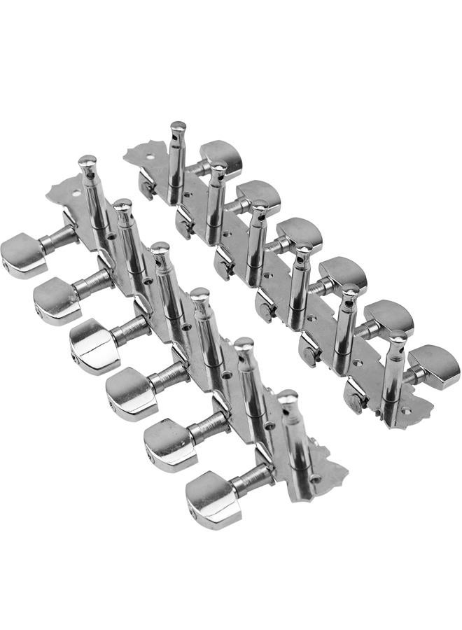 Yootones 12 String Guitar Metal Tuning Pegs Machine Heads Tuning Keys 6R6L Tuners 1:14 Compatible with 12 String Acoustic Guitars Chrome Plated - Image 2