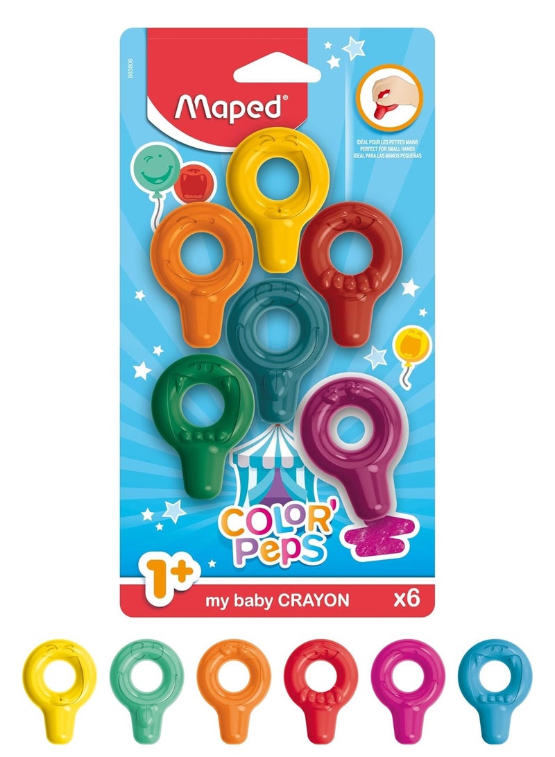 Maped مجموعة أقلام تلوين للأطفال على شكل حلقة مكونة من 6 قطع متعددة الألوان - Image 1
