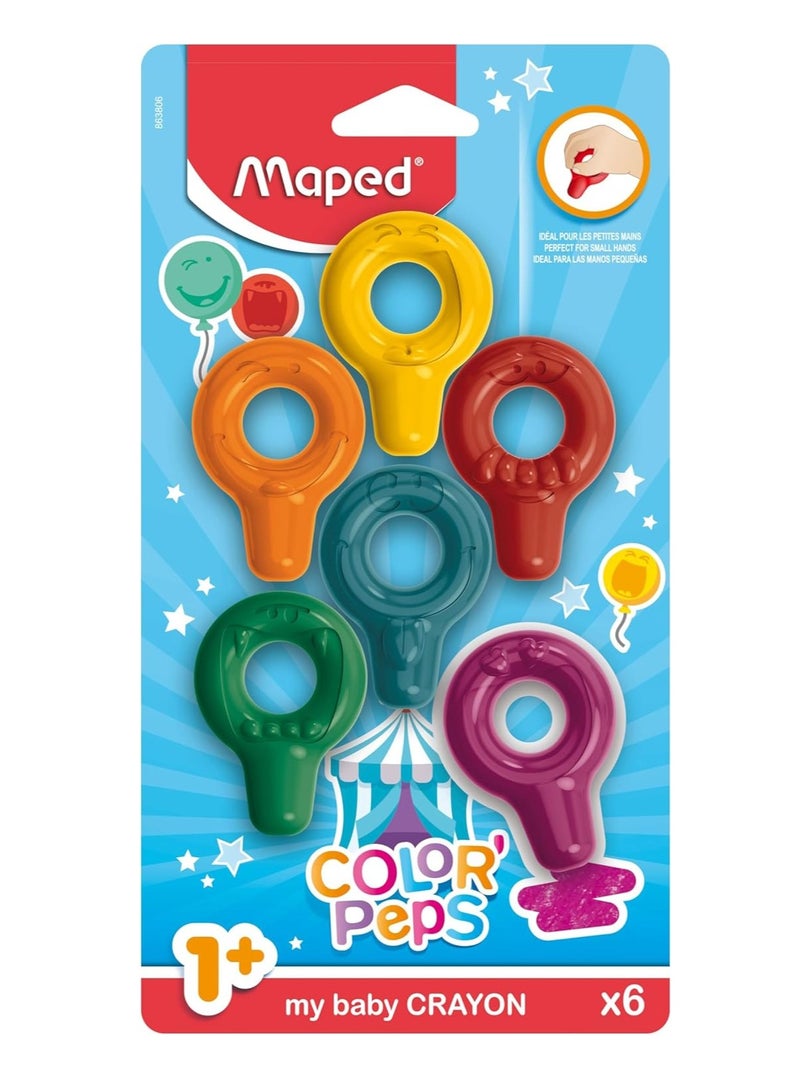 Maped مجموعة أقلام تلوين للأطفال على شكل حلقة مكونة من 6 قطع متعددة الألوان - Image 3