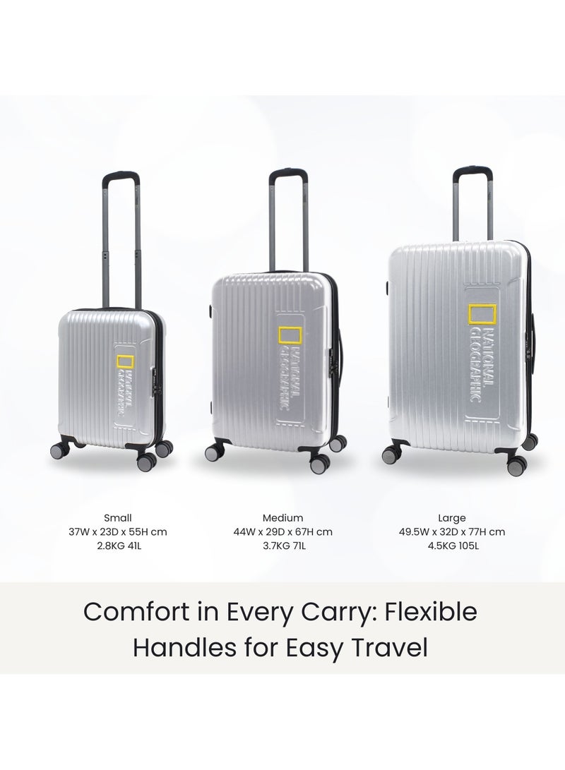 ناشيونال چيوغرافيك حقيبة سفر ناشيونال جيوغرافيك كانيون كبيرة بعجلات مزدوجة، فضي - Image 5