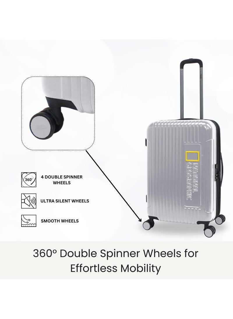 ناشيونال چيوغرافيك حقيبة سفر ناشيونال جيوغرافيك كانيون كبيرة بعجلات مزدوجة، فضي - Image 3