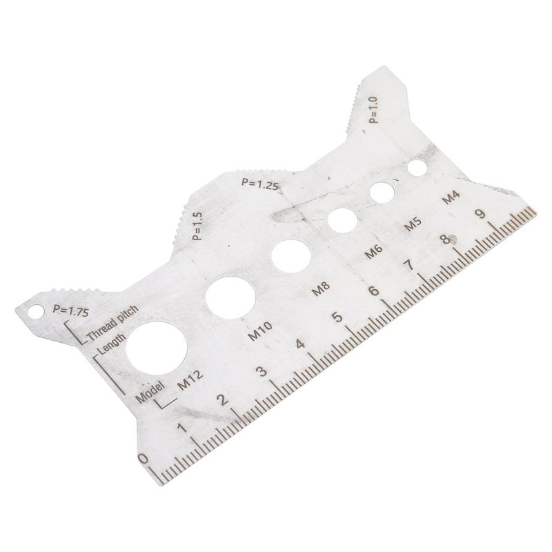 مقياس متعدد الوظائف لخطوة الخيط، فرجار بمقياس مزدوج محفور، أداة قياس من الفولاذ المقاوم للصدأ - Image 2