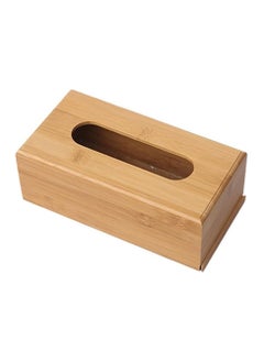 Bamboo Tissue Box 23 x 9 x 10 cm with Removable Bottom Natural Wooden Tissue Holder for Standard Tissue Paper and Wipes Boxes, Rectangular Tissue Dispenser, Natural