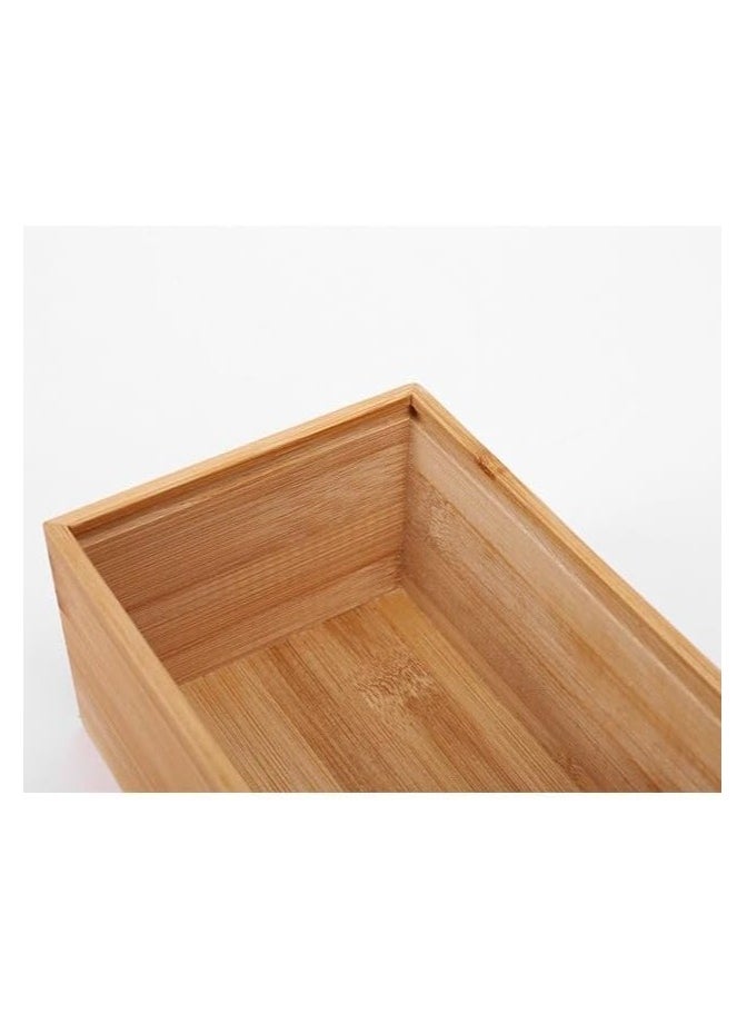 KITCHENOO - Bamboo Tissue Box 23 x 9 x 10 cm with Removable Bottom Natural Wooden Tissue Holder for Standard Tissue Paper and Wipes Boxes, Rectangular Tissue Dispenser, Natural - Image 1