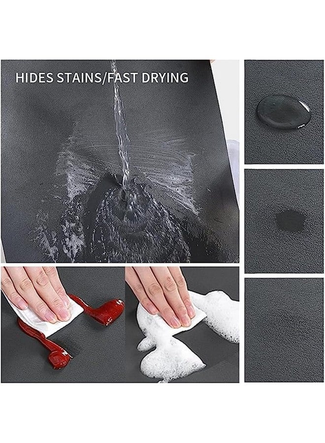 House of Quirk Dish Drying Mat for Kitchen Counter Cute Print Drainer Mats Rack Holder Countertop Absorbent Baby Bottles Coffee Pads (30x45, Black Flower) - Image 3