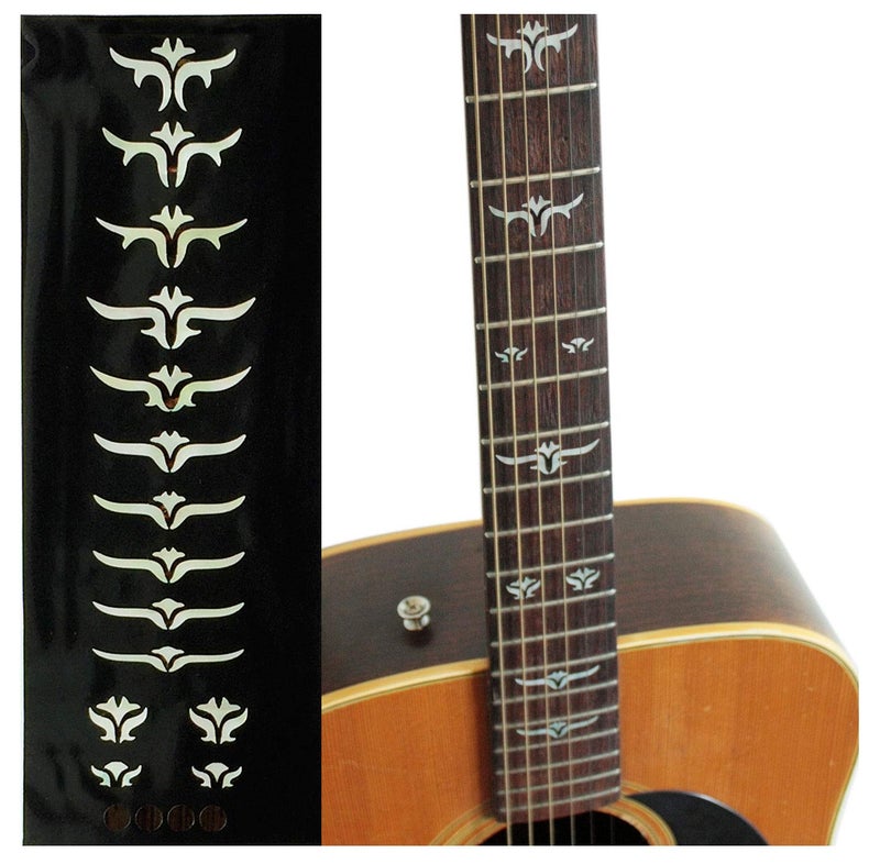 Inlaystickers Jockomo Tailored Leaf (White Pearl) Guitar Inlay Sticker - Image 1