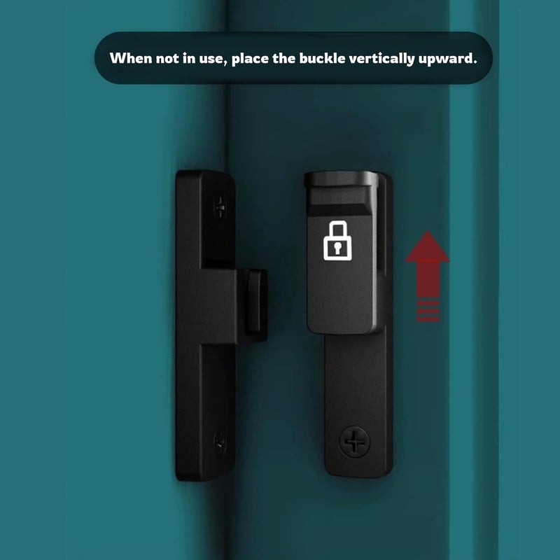 90 Degree Barn Door Lock LISHAN Latch Luminescent Upgrade Your Safety Easy Installation Keyless Entry Zinc Alloy Matte Black Ideal for Sliding Doors Bathroom Kitchen Cabinet Pet Safety - Image 4