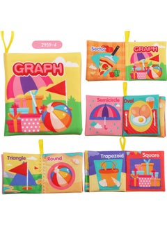 Generic 6 Months Can Bite, Tear, Wash, Not Rot, Early Education, Enlightenment, Picture, Cognition, Three-dimensional Cloth Book, Baby Toys-Color:2959-4# Shape Cloth Book  - Image 1