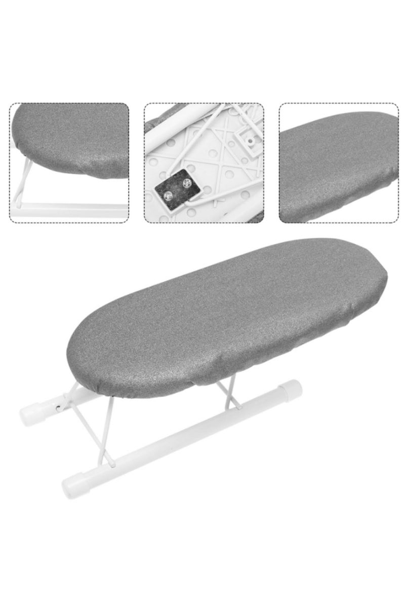 سجادة كي متعددة الوظائف قابلة للطي - لوح كي الطاولة - لوح كي مقاوم للبقع - وسادة كي صغيرة واقية للأغراض المنزلية مقاس 26x11x8 سم - فضي - Image 4