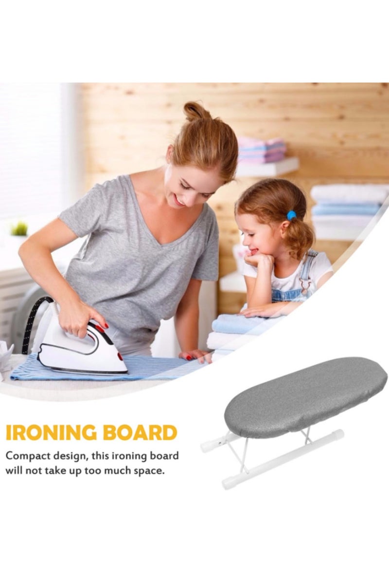 سجادة كي متعددة الوظائف قابلة للطي - لوح كي الطاولة - لوح كي مقاوم للبقع - وسادة كي صغيرة واقية للأغراض المنزلية مقاس 26x11x8 سم - فضي - Image 5