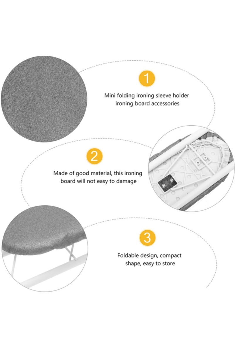 سجادة كي متعددة الوظائف قابلة للطي - لوح كي الطاولة - لوح كي مقاوم للبقع - وسادة كي صغيرة واقية للأغراض المنزلية مقاس 26x11x8 سم - فضي - Image 3