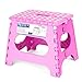 Acko كرسي خطوة قابل للطي غير قابل للانزلاق بحجم 11 بوصة للأطفال والبالغين مع مقبض، يتحمل حتى 250 رطل (وردي) - Image 2