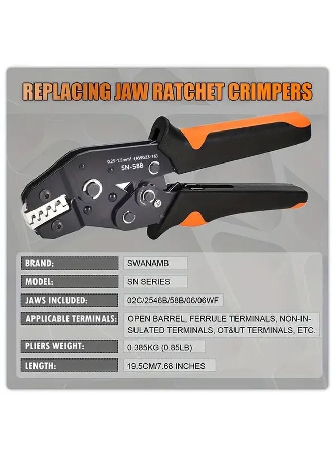 SN 58B Wire Crimping Plier Set 4 Jaws Kit For 2 8 4 8 6 3 VH3 96 Terminals - Image 4