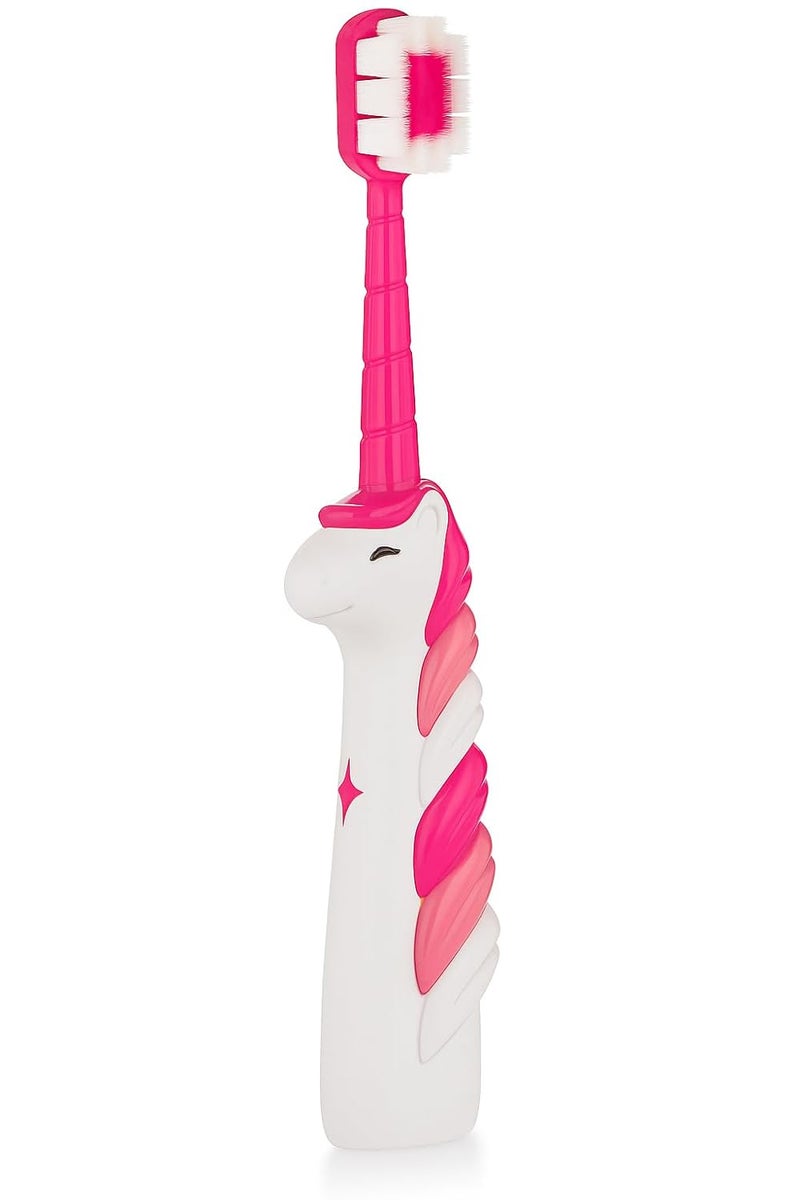 Beebaby Unicorn Brush Buddy Toothbrush for Kids 3-6 Years, Soft Handle for Easy Grip, 10 x Softer Tapered Bristles Ideal for Milk and Permanent Teeth, 100% BPA Free. Pink - Image 1