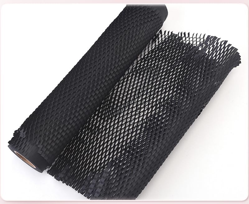Red Dot Gift Honeycomb Wrap Paper Roll - 25CM x 20M, Black, Eco-Friendly Kraft Packaging - Image 2