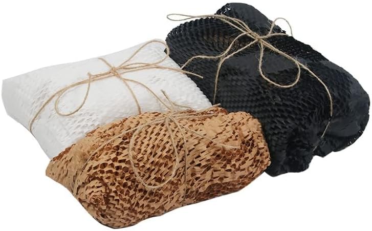 Red Dot Gift Honeycomb Wrap Paper Roll - 25CM x 20M, Black, Eco-Friendly Kraft Packaging - Image 5
