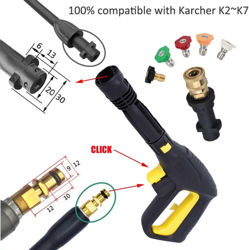 SSEHCWAN مسدس غسيل الضغط لـ Karcher، مسدس غسيل ضغط بديل عالي الضغط لـ Karcher K2 K3 K4 K5 K6 K7 مع نظام التوصيل السريع للخرطوم - Image 3
