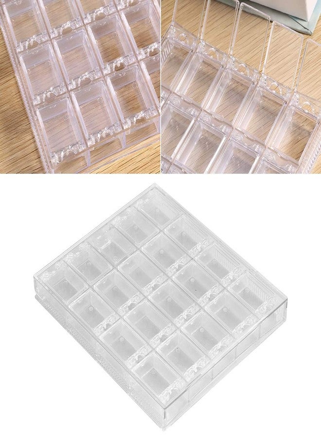 Rotekt 20 Grids Bead Storage Box Organizer, Transparent Acrylic Nail Art Decorations Container Rhinestone Beads Case for Crafts with Dividers, Clear Plastic DIY Art Crafts Nail - Image 3